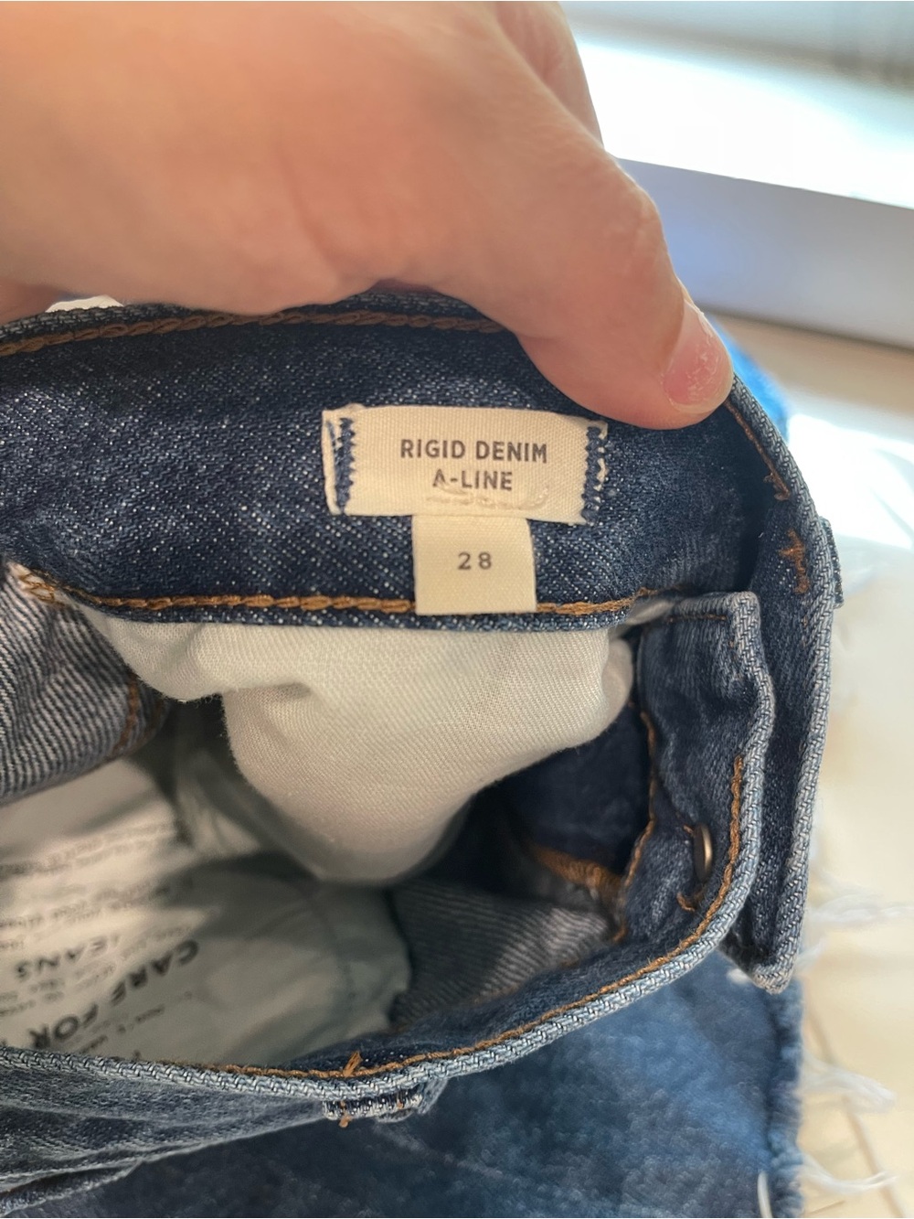 Madewell dark Blue Denim Cutoff Skirt - Picture 2 of 5